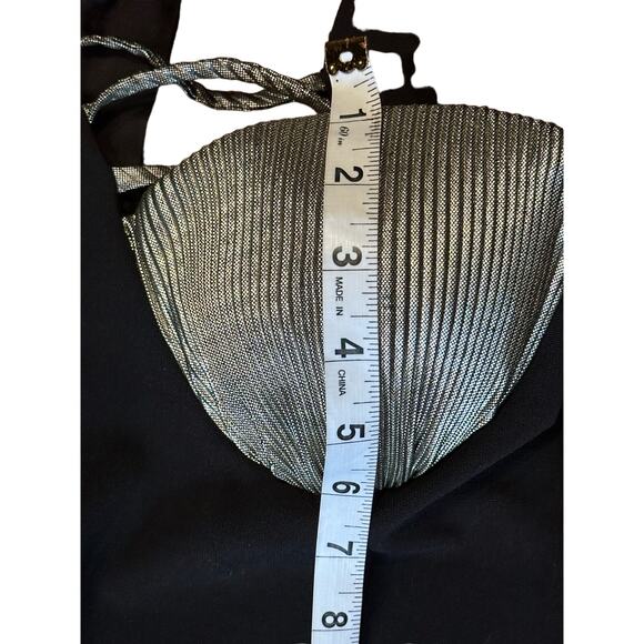 RARE VINTAGE 80s DESIGN CHAMP SPORTSWEAR PARIS NY Black & Silver Dress Large EUC - Picture 7 of 16